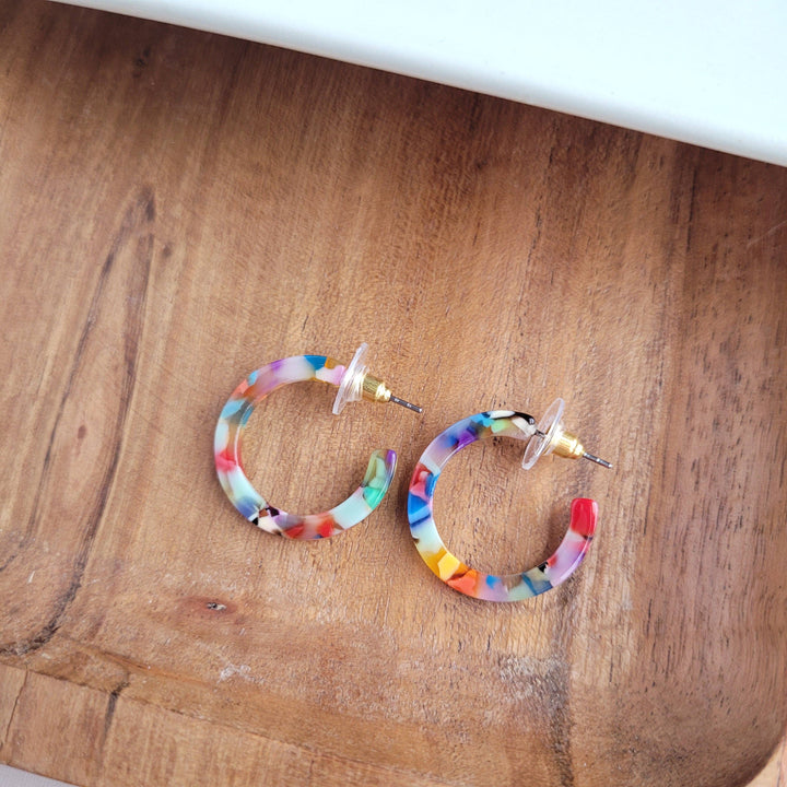 Cam Mini Hoops - Fiesta // Jewelry, Earrings, Best Seller, Gift SS524