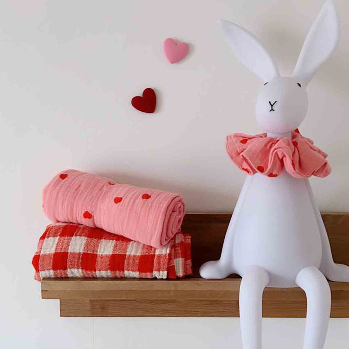 BIANCA SWADDLE GINGHAM TOMATO