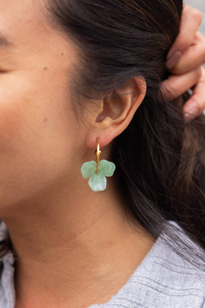 Magnolia Hoops - Sage // Jewelry, Earrings SS232