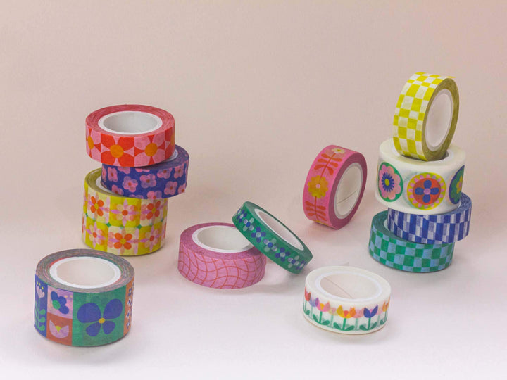 Chunky Checker 15mm • Wavy Checkerboard Washi Tape MD237