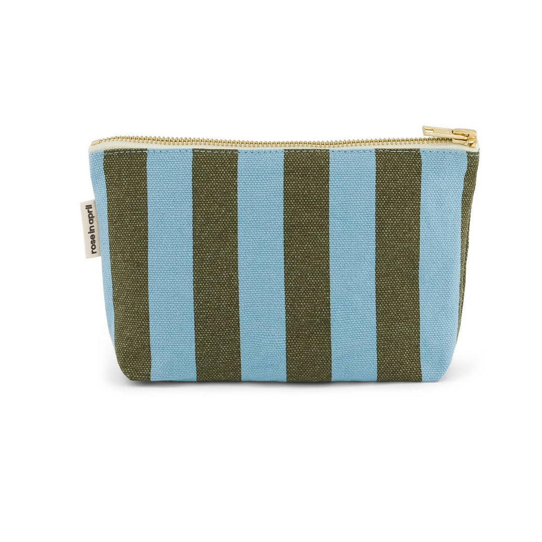 POUCH SOFIA STRIPES OLIVE / BLUE