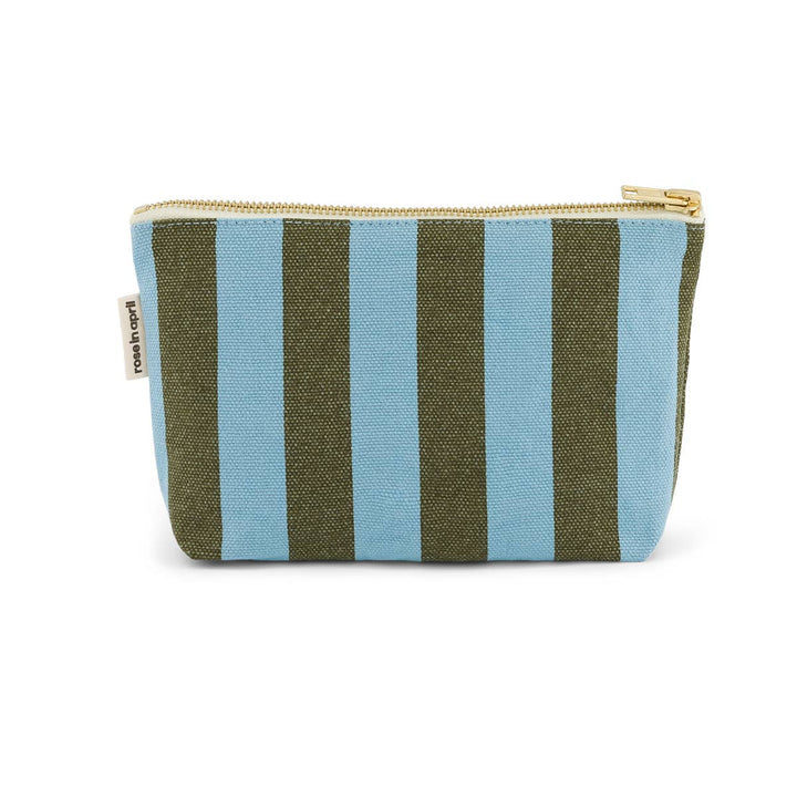 POUCH SOFIA STRIPES OLIVE / BLUE