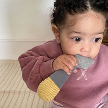 Load image into Gallery viewer, Cotton Knit Baby Rattle Toy - Cat: Blue