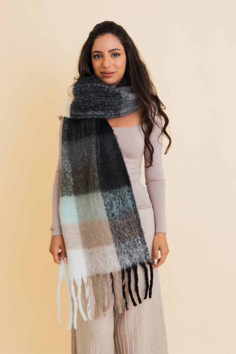 Cozy Breeze Oversized Fringe Scarf - Fall &amp; Winter Essential LT223