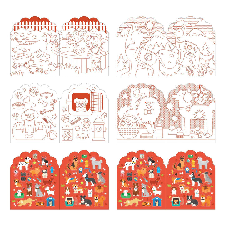 Coloring Book With Stickers: Dogs