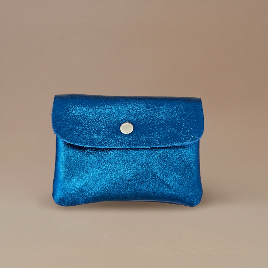 Cowhide leather coin purse Kangoobis: Rose clair