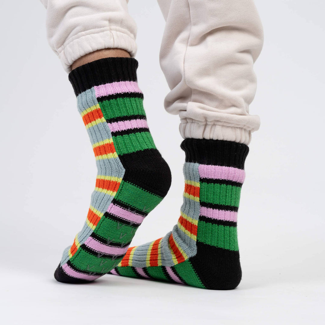 Zipper Stripe House Socks VR979
