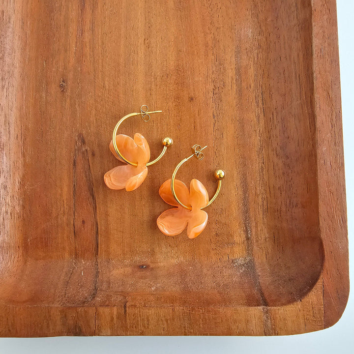 Primrose Hoops - Tangerine Orange // Spring, Summer Jewelry