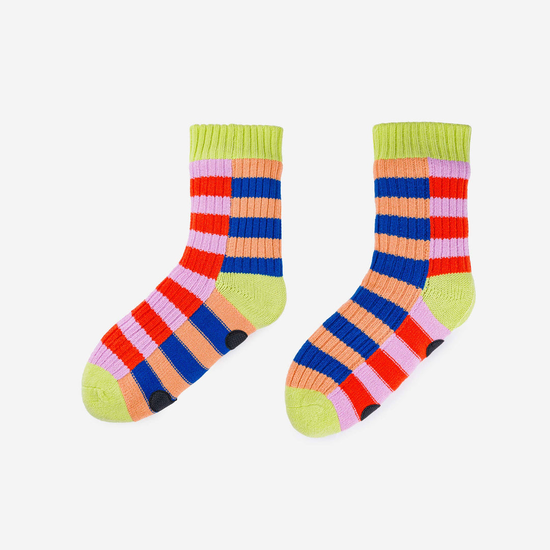 Super Stripe Knit House Socks VR983