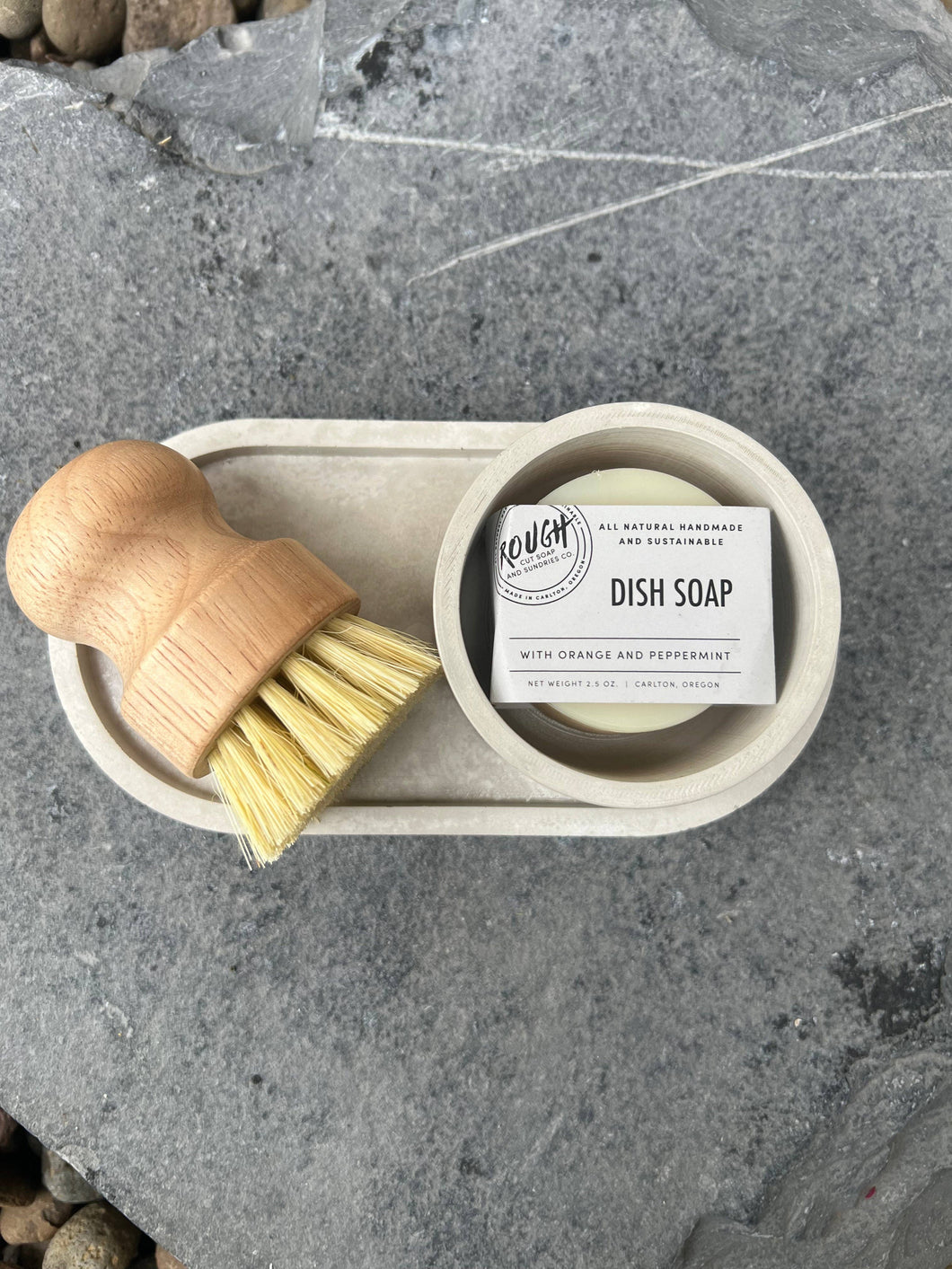 Handmade Artisan Rough Cut Dish Soap Set
