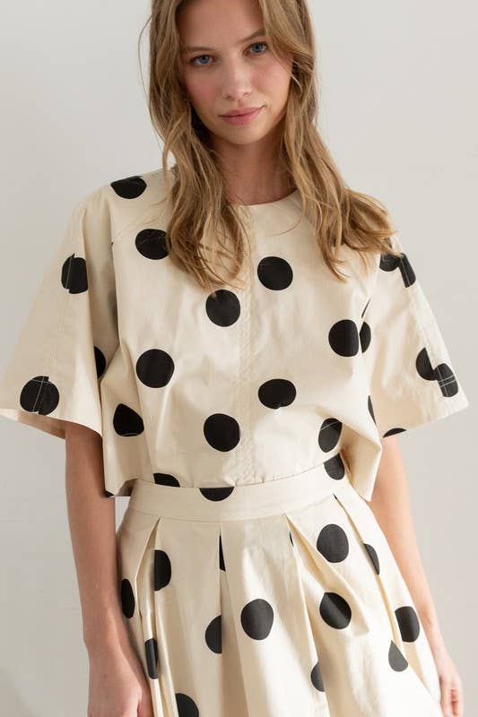 Polka Dot Back-Tie Top HS223