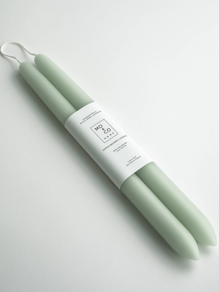 Eucalyptus | Dipped Beeswax Taper Candles | All Natural