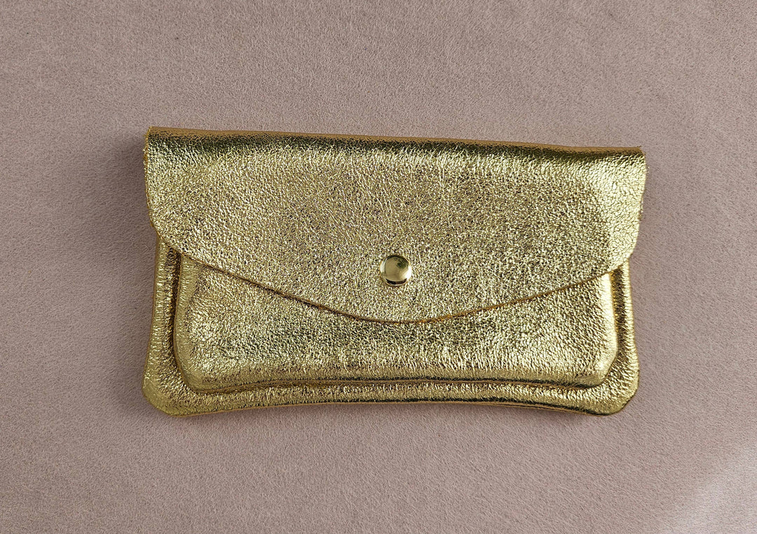 Kangaroo double pocket cowhide leather wallet: Nude RM34