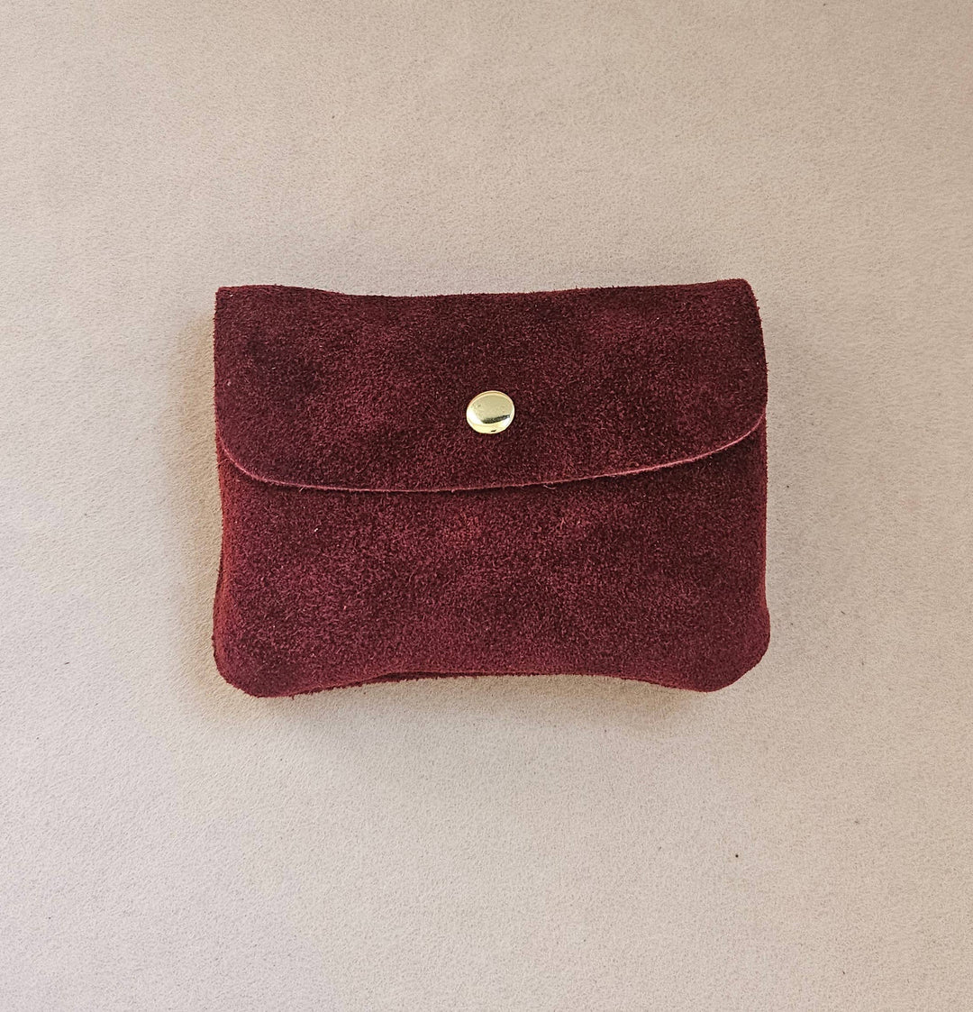 Kangood suede-effect leather coin purse: Moutarde daim