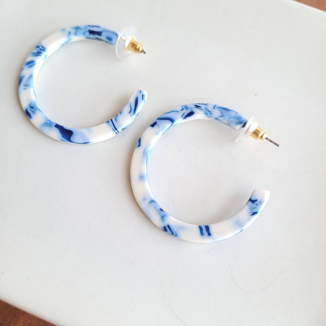 Camy Hoops - Greek Goddess Blue // Jewelry, Earrings, Gift SS521