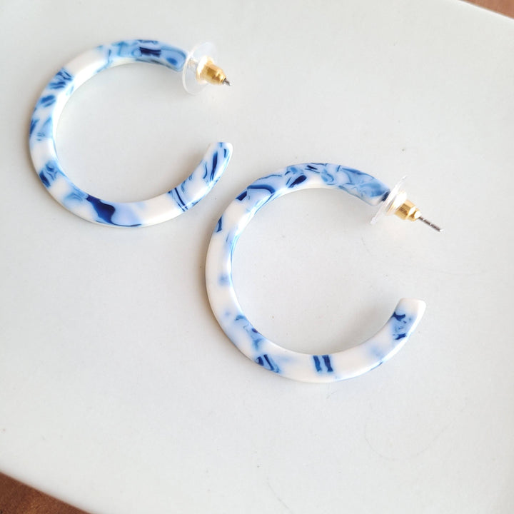 Camy Hoops - Greek Goddess Blue // Jewelry, Earrings, Gift SS521