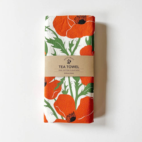 Poppies Tea Towel / Kitchen Decor / USA Made HM104