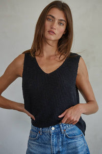 W2010 | Knit Sweater Cotton Acrylic V-Neck Vest Top