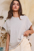 Load image into Gallery viewer, T2335 Cut Edge Detail Oversized French Terry Muscle Top