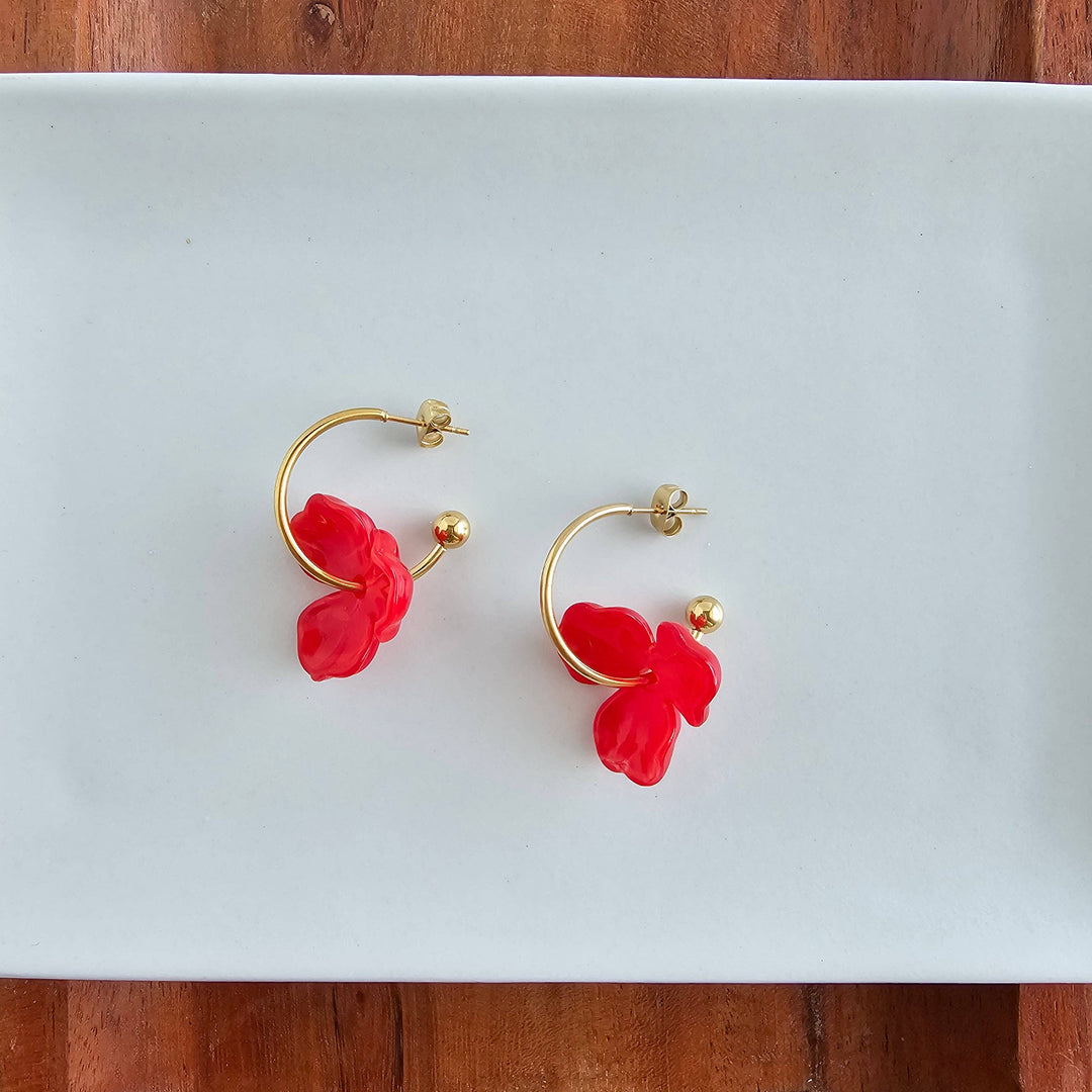 Magnolia Hoops - Poppy Red // Jewelry, Earrings, Fall SSF43