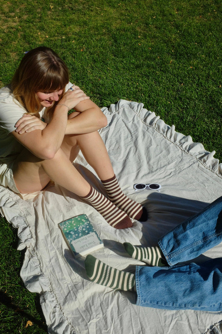 Retro Ribbed Striped Socks Spring time