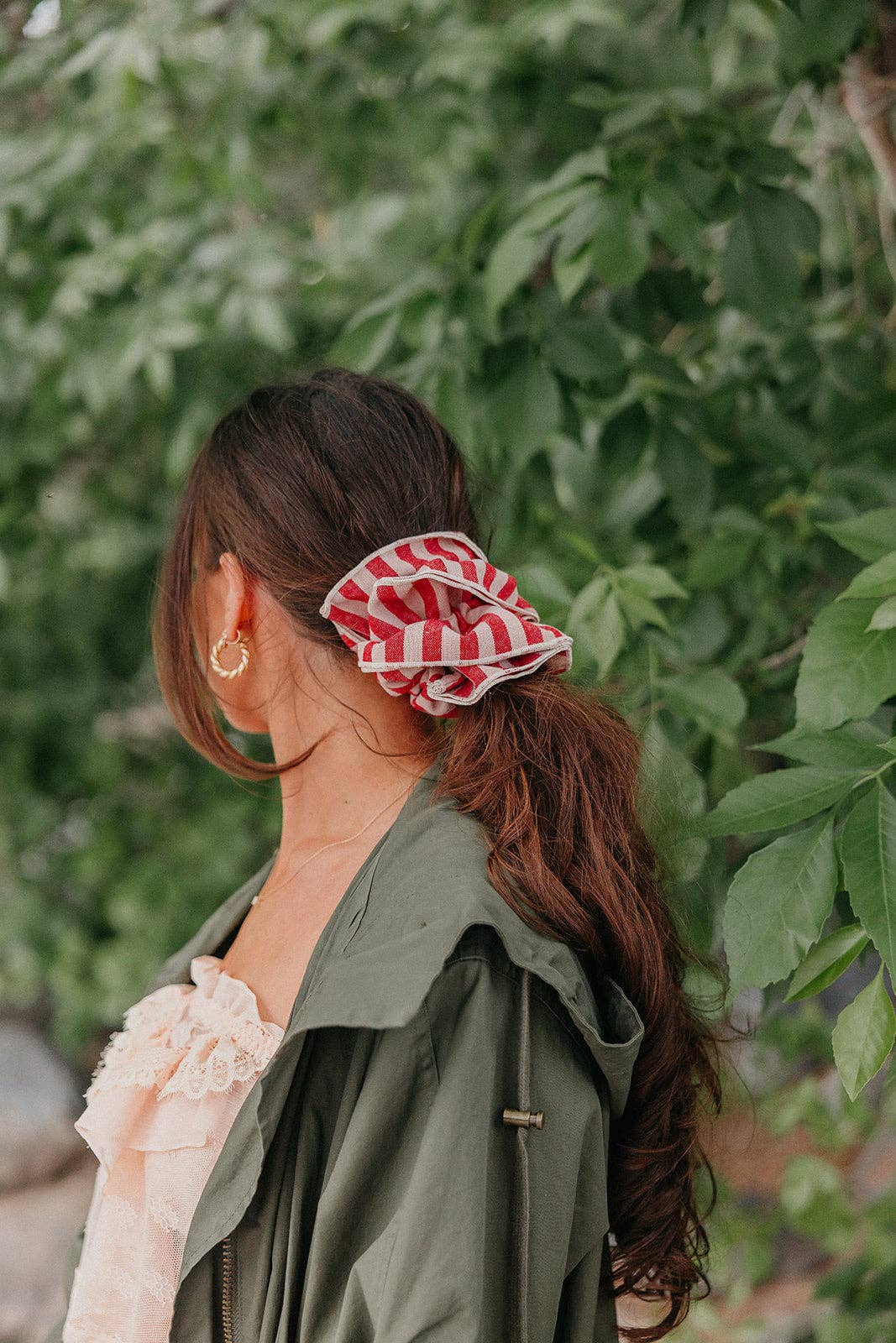 RED DENIM CORSET SCRUNCHIE