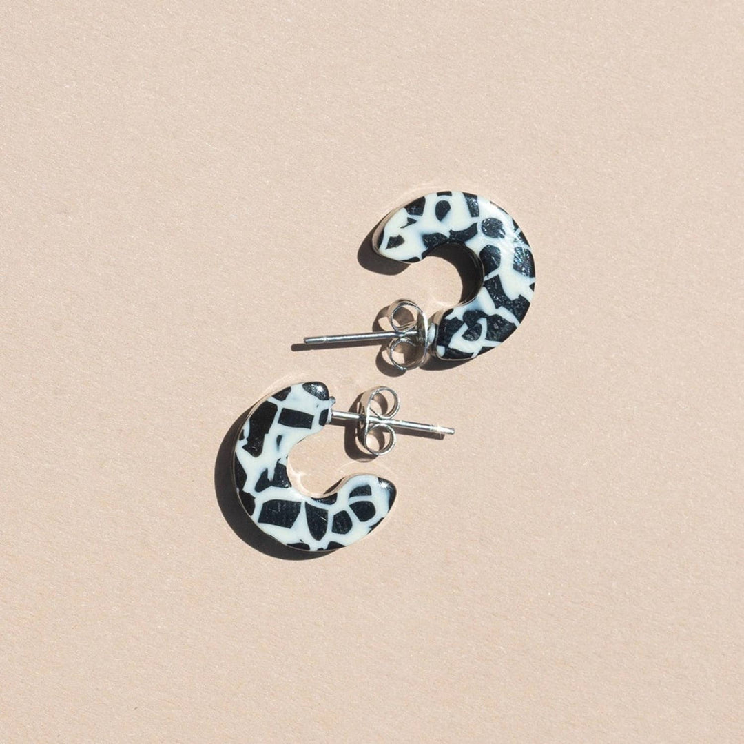 Mali | Dalmatian | Speckled Hoop Earrings | Small Size NN26