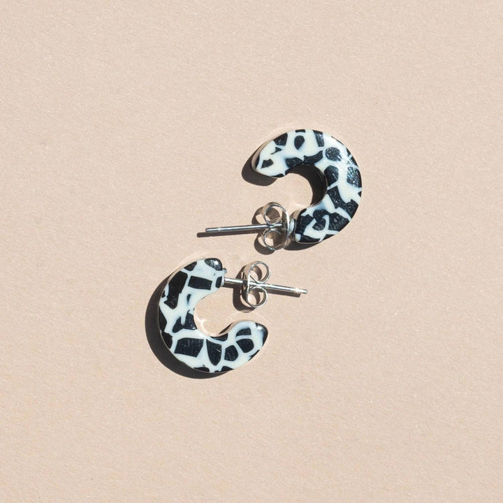 Mali | Dalmatian | Speckled Hoop Earrings | Small Size NN26