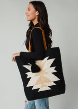 Load image into Gallery viewer, Black, Cream &amp; Tan Aztec Tote