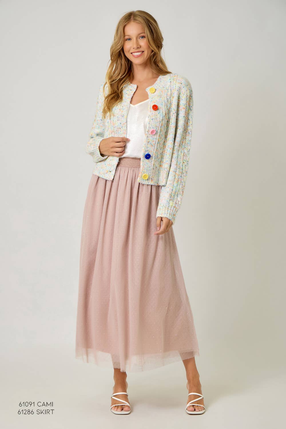 Mixed Yarn Sweater Cardigan MT245