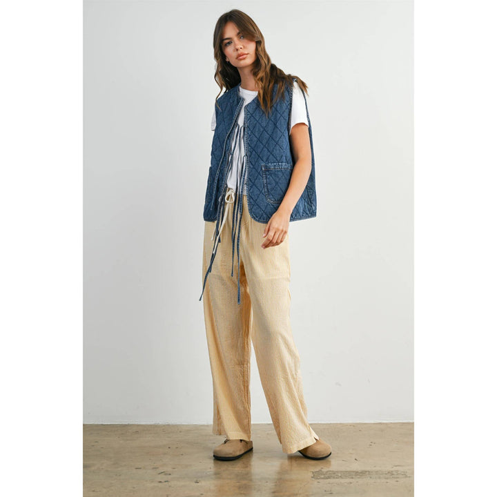Quilted Tie-Front Vest - BMJ8086
