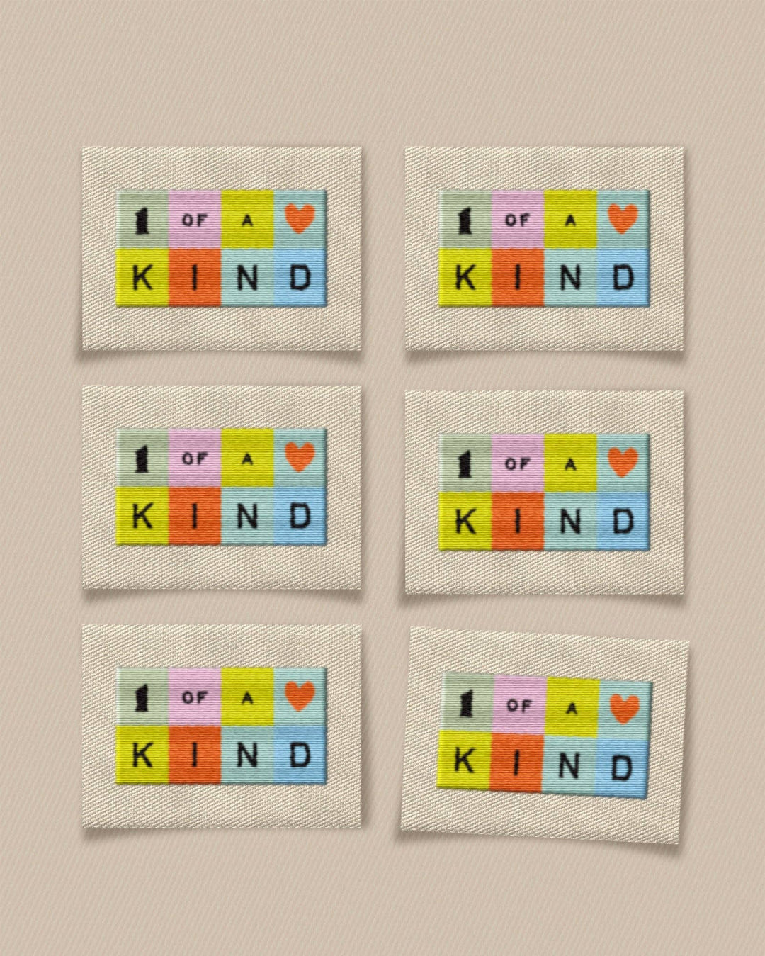 One of a Kind Rainbow Large Garment Labels