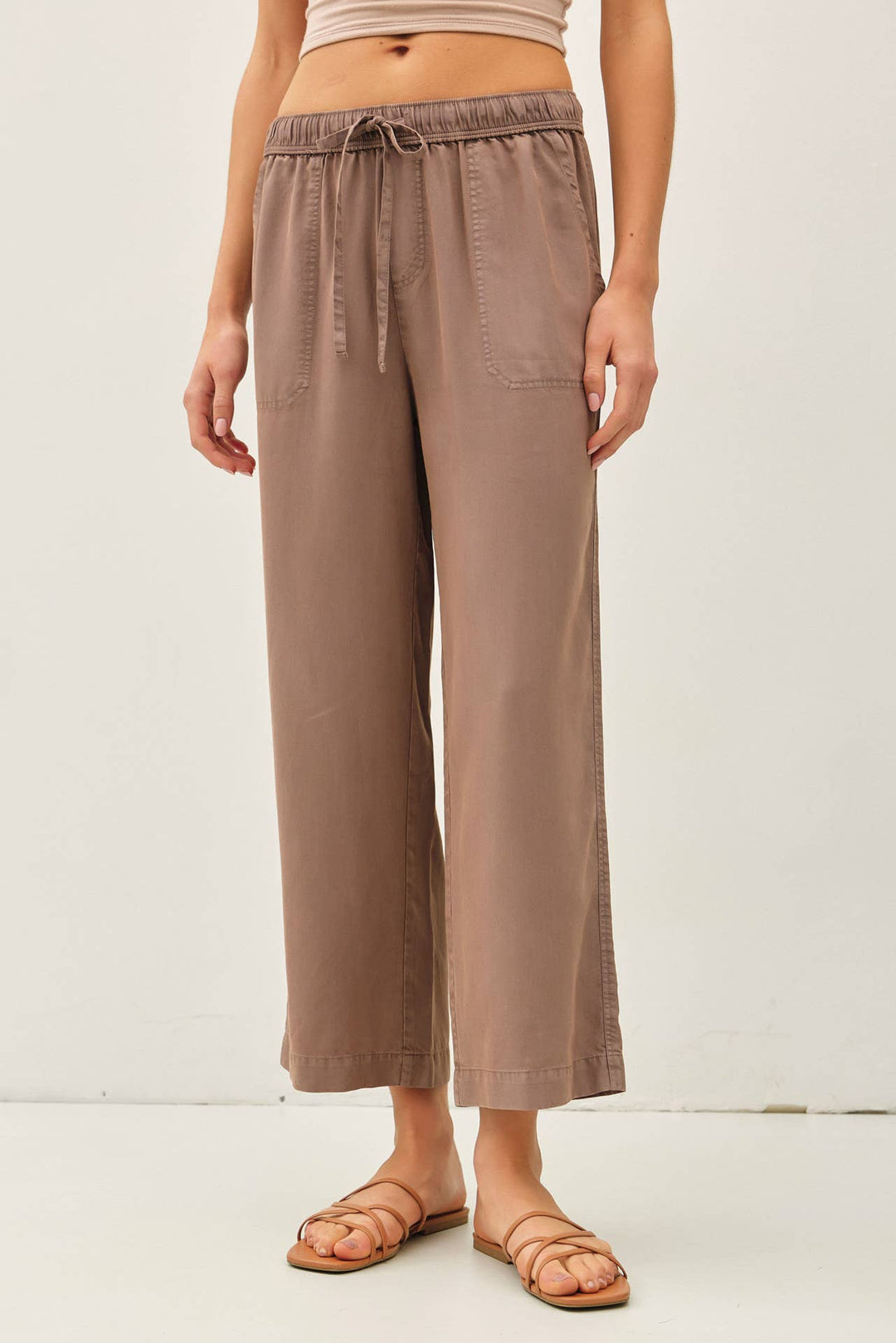TENCEL DRAWSTRING WIDE LEG PANTS BC234