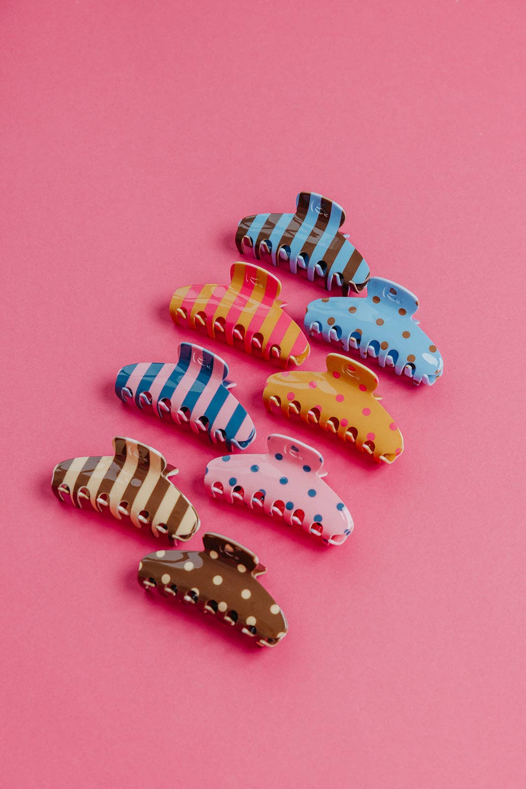 POLKA DOT &amp; STRIPED OVERSIZED CLAWS KX22