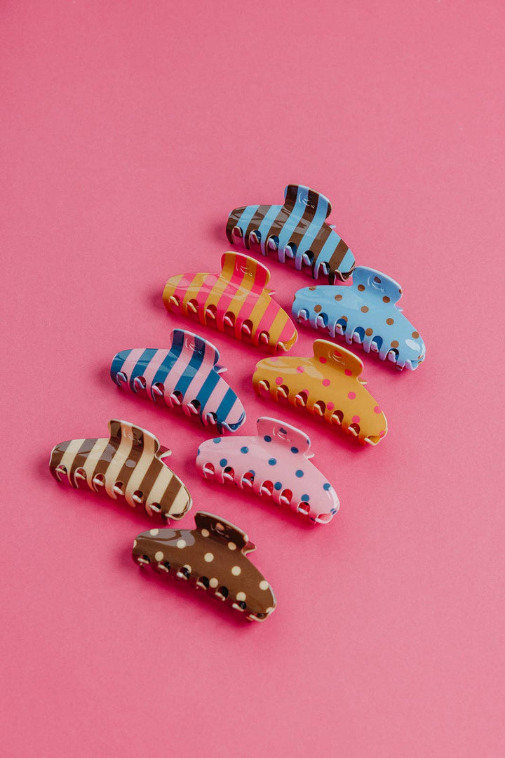 POLKA DOT &amp; STRIPED OVERSIZED CLAWS KX22