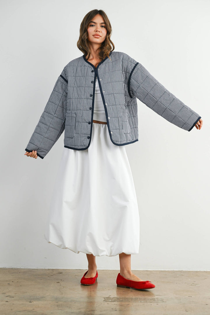 Buttoned Quilted Puffer Jacket - BMJ78