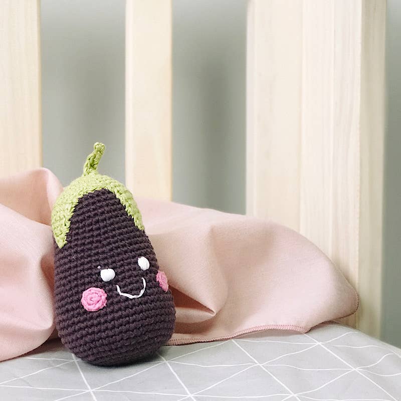 Friendly Plush Toy Eggplant Rattle
