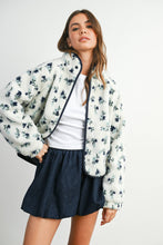 Load image into Gallery viewer, Floral Print Fluffy Fleece Jacket - BM811