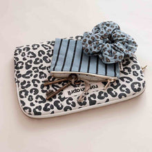 Load image into Gallery viewer, SCRUNCHIE MINI LEOPARD SKY BLUE