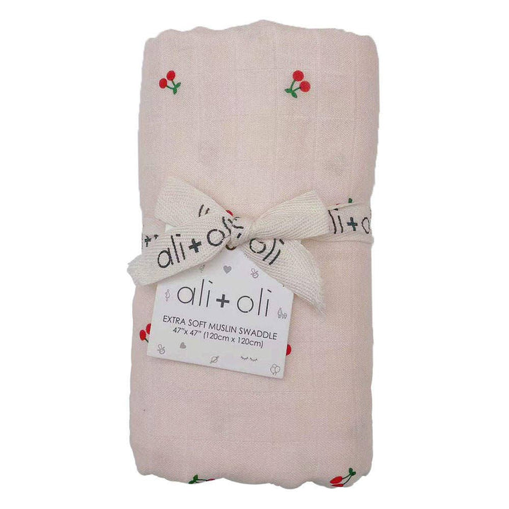 Bamboo Muslin Swaddle Blanket (Cherry) AL22