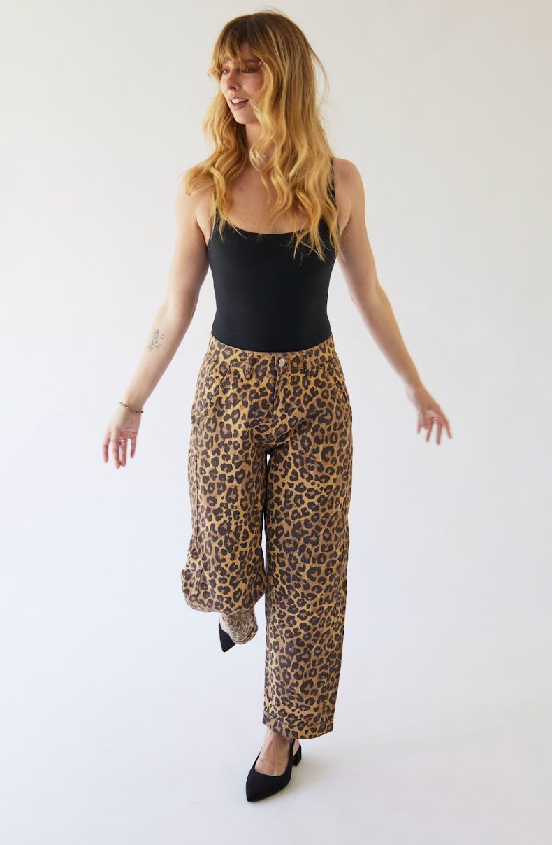 LEOPARD TWILL BARREL PANT PBA25