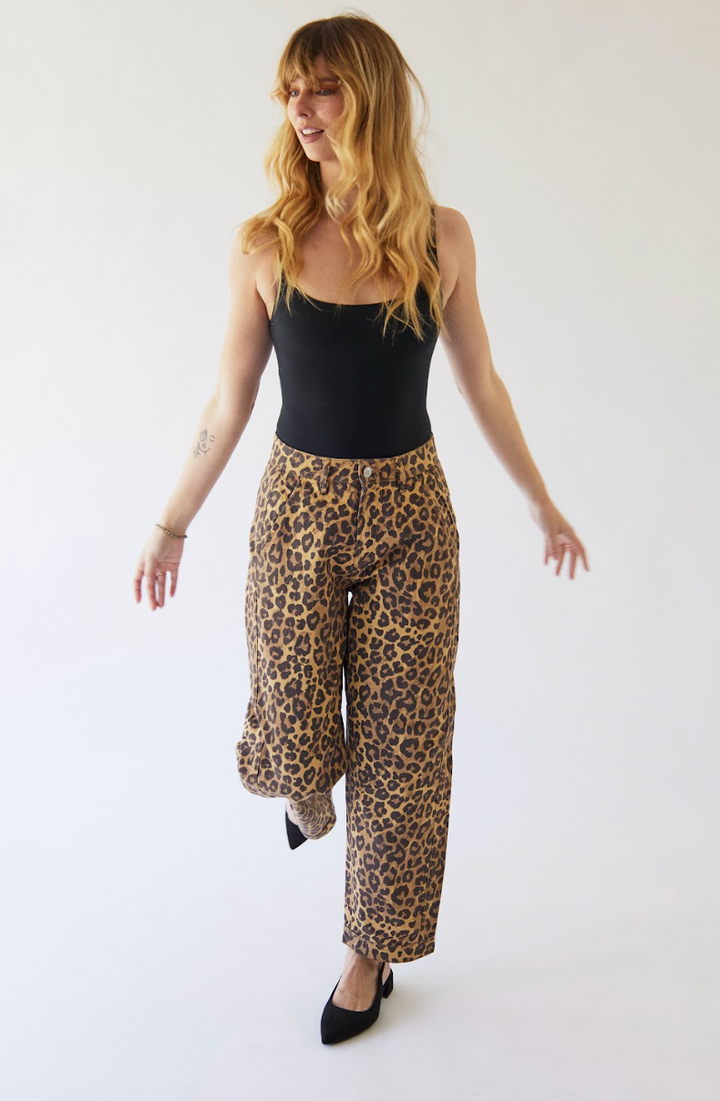 LEOPARD TWILL BARREL PANT PBA25
