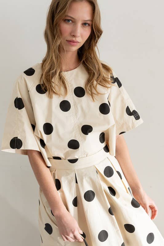 Polka Dot Back-Tie Top HS223