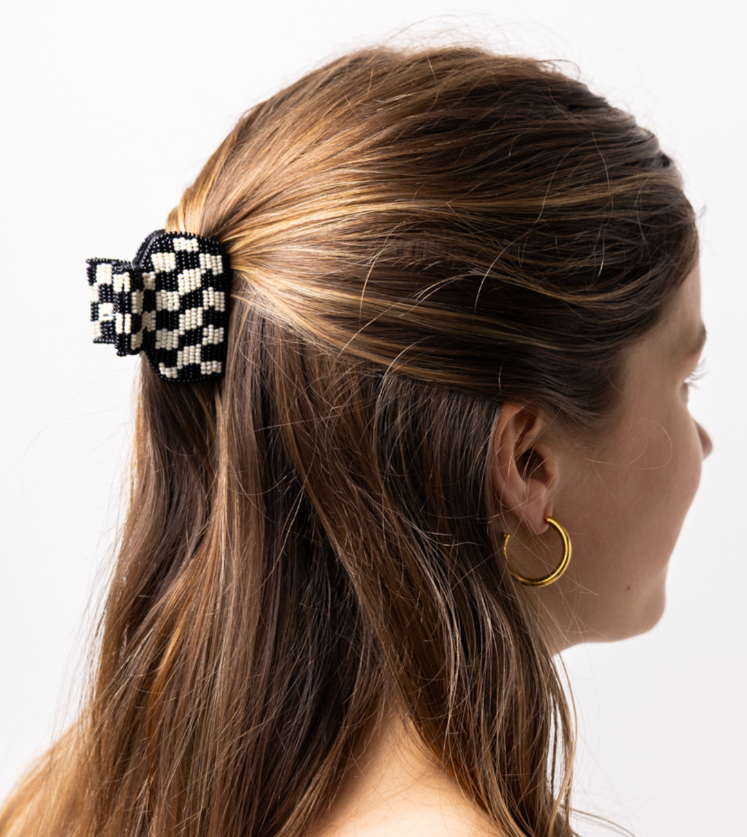 Gia Petite Checked Claw Black/White