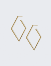Load image into Gallery viewer, Gold Stainless Steel Diamond Hoop Earrings - Fall/Back to School Statement Jewelry
