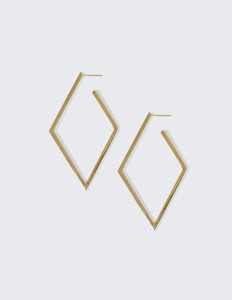 Gold Stainless Steel Diamond Hoop Earrings - Fall/Back to School Statement Jewelry