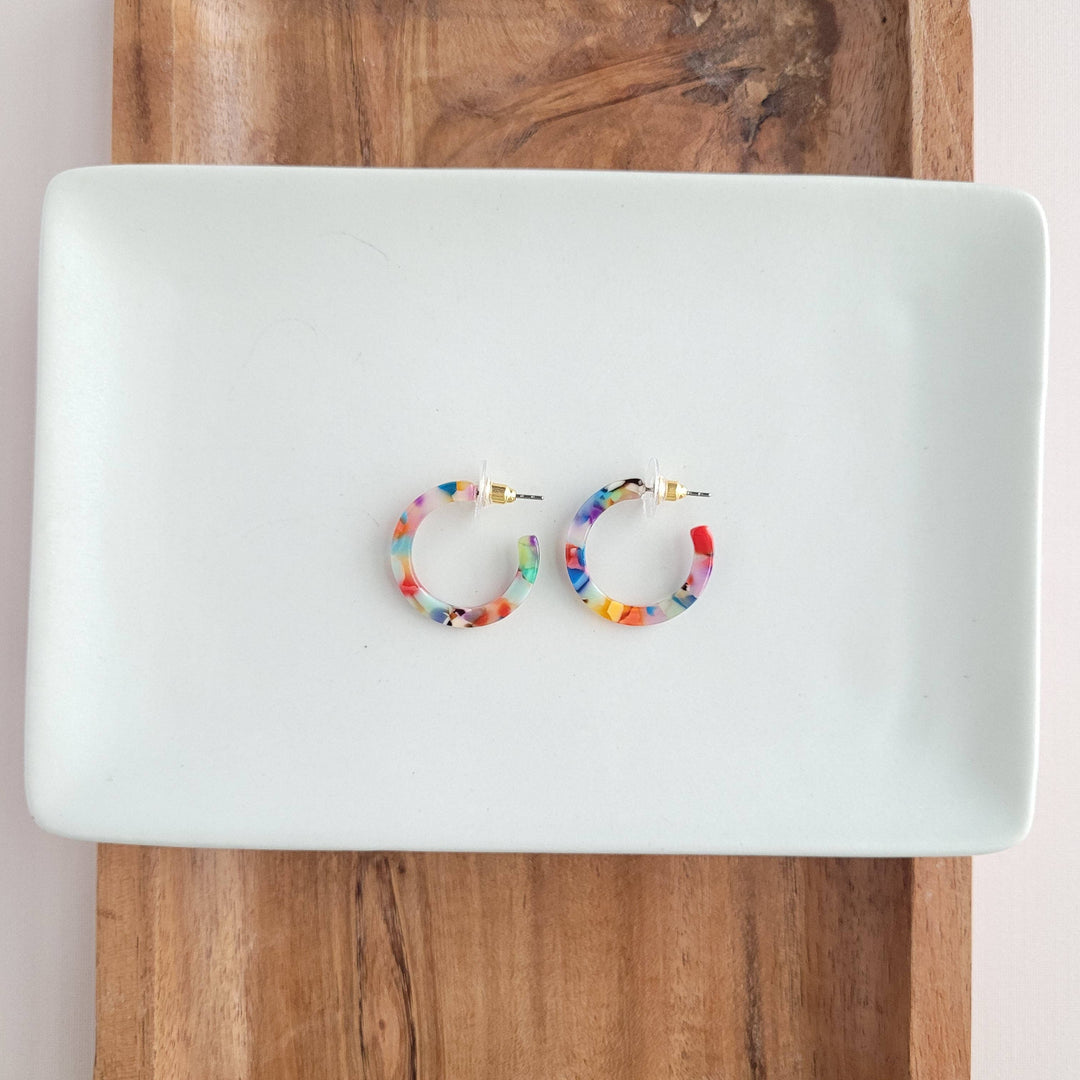 Cam Mini Hoops - Fiesta // Jewelry, Earrings, Best Seller, Gift SS524