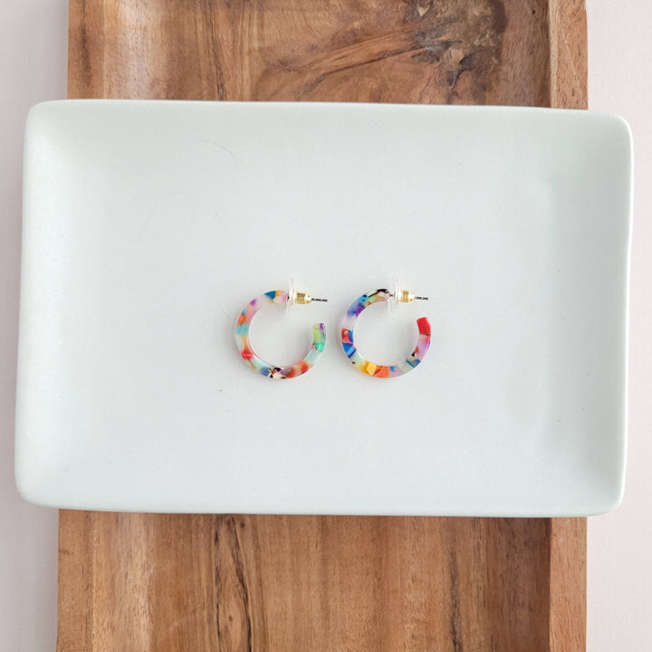Cam Mini Hoops - Fiesta // Jewelry, Earrings, Best Seller, Gift SS524