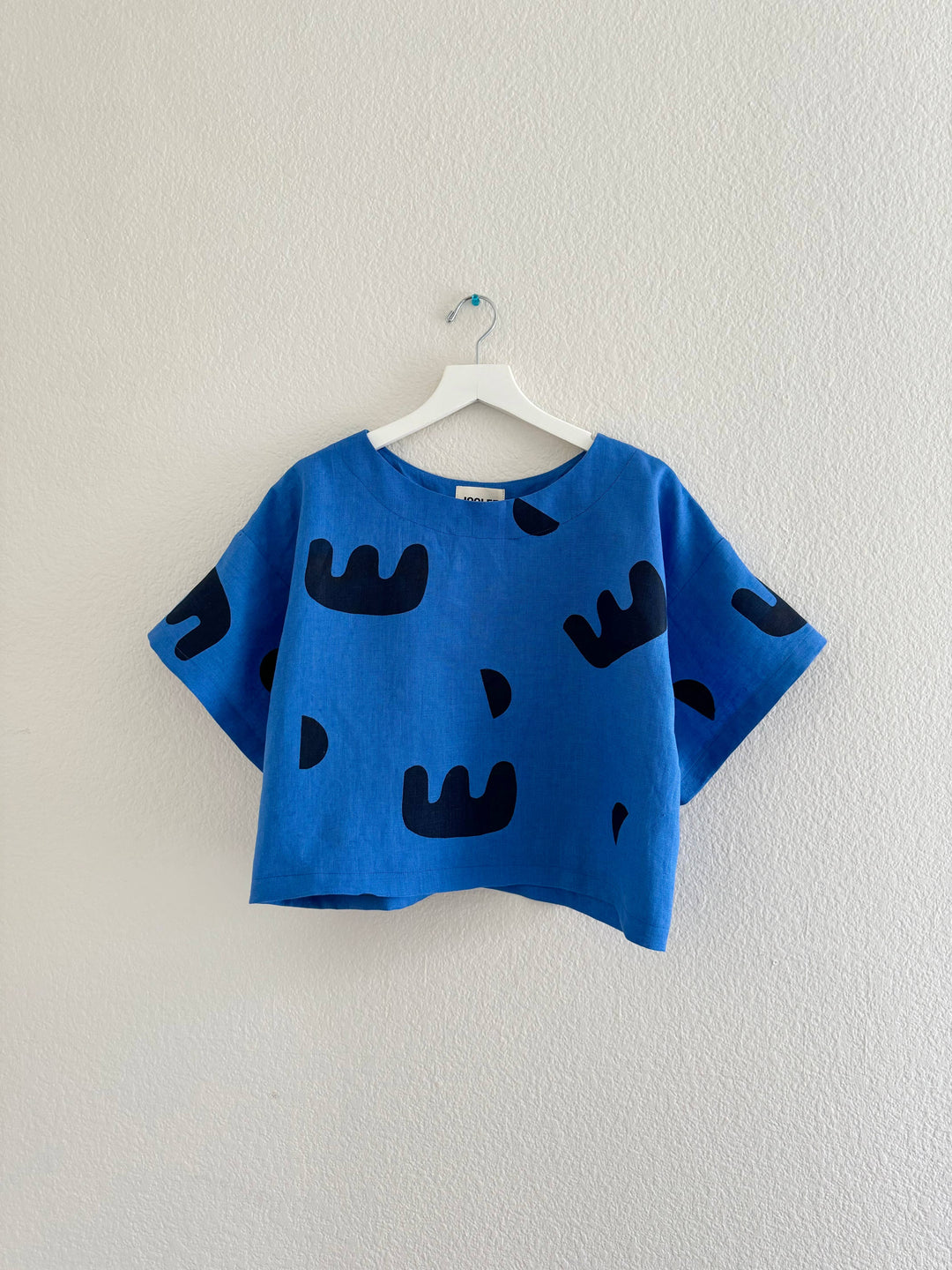 Blue linen top JL35