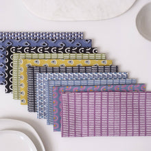 Load image into Gallery viewer, Pontis Stripes Cloud Block Printed Napkins - set of 4